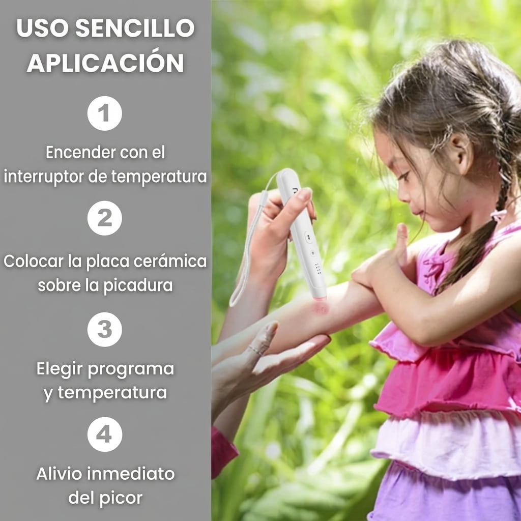 Dispositivo recargable para aliviar picaduras de insectos