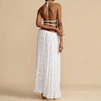 Conjunto Capri — Set de dos piezas con top halter y falda larga de tul