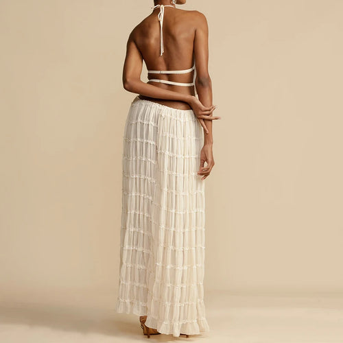 Conjunto Capri — Set de dos piezas con top halter y falda larga de tul