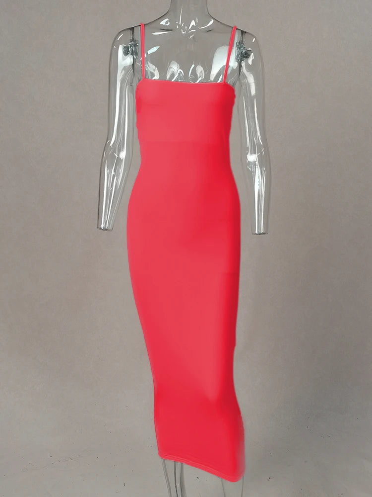 JZ461 New Summer Women's Dress Long Sling Dresses Club Sexy Suspender Dress