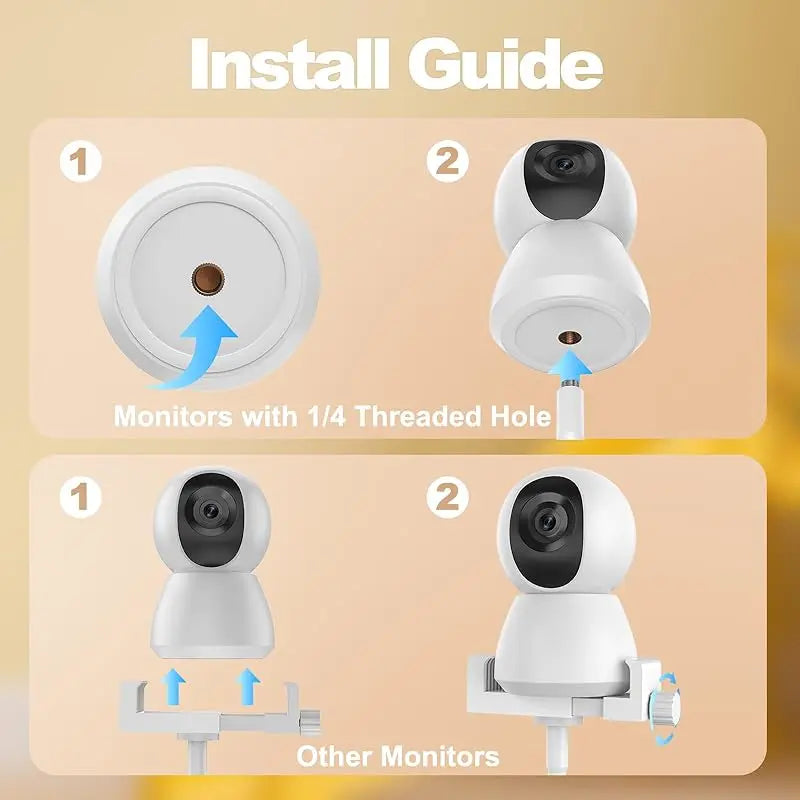 Flexible Baby Monitor Mount Baby Camera Holder 1/4 Screw Clip Hose Holeless Mounting CCTV Baby Camera Mount Without Tools
